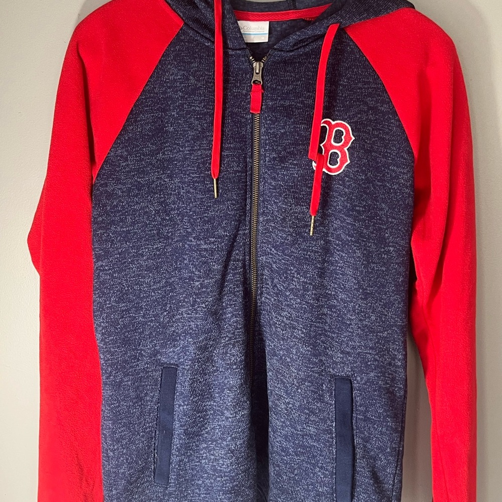 Columbia Jackson Creek Full Zip Boston Red Sox Hoodie Medium Navy/Red